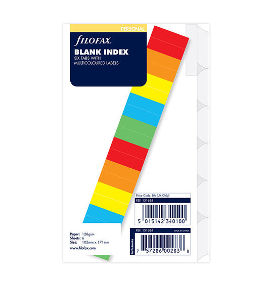 6er Blanko Trennblätter mit farbigen Tabs - Personal