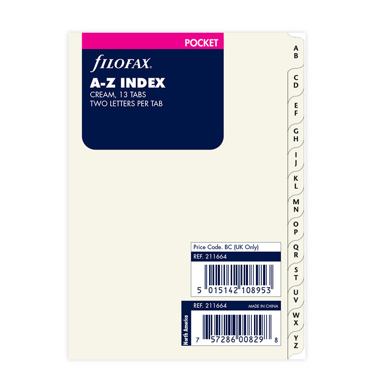A-Z Register Cream - Pocket