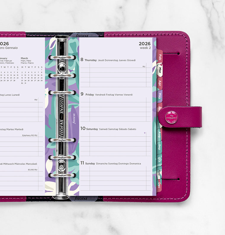 Filofax 1 Woche / 2 Seiten Illustrated Diary Pack Personal 2026 26-6341