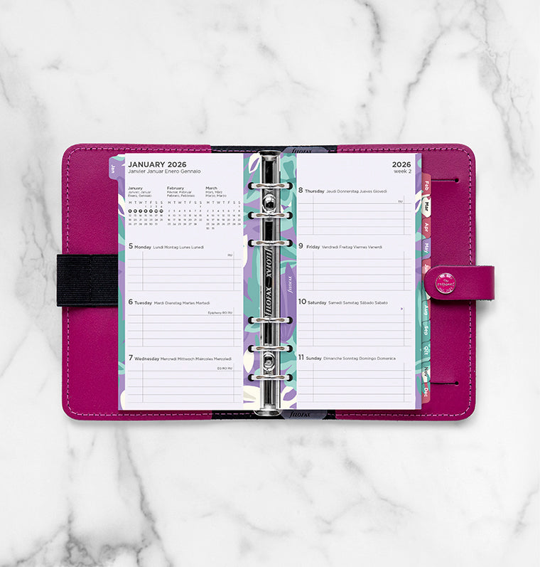 Filofax 1 Woche / 2 Seiten Illustrated Diary Pack Personal 2026 26-6341
