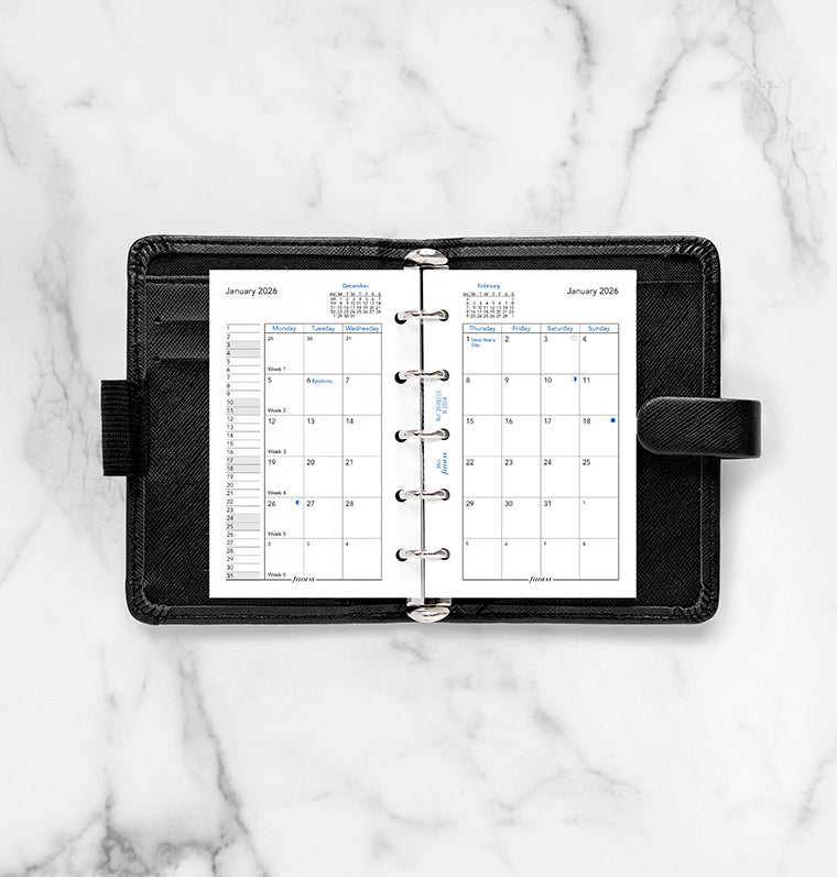 Filofax 1 Monat / 2 Seiten englisch Mini 2026 26-68110