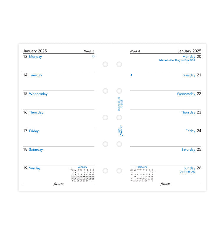 Filofax 1 Woche / 1 Seite englisch Mini 2026 26-68126