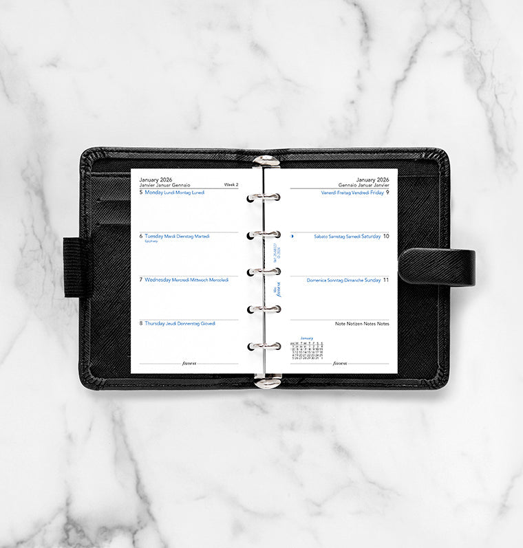 Filofax 1 Woche / 2 Seiten multilingual Mini 2026 26-68127