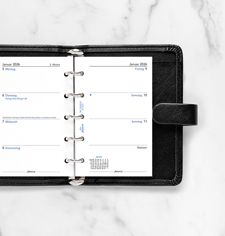 Filofax 1 Woche / 2 Seiten deutsch Mini 2026 26-68140