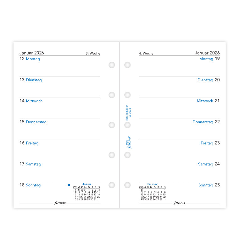 Filofax 1 Woche / 1 Seite deutsch Mini 2026 26-68144