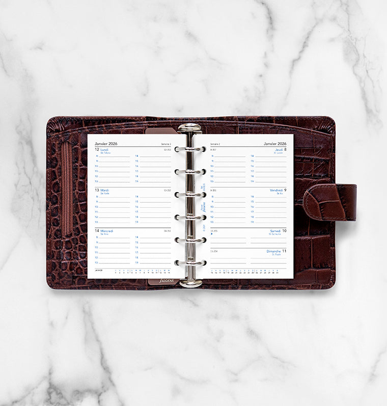 Recharge Filofax pour Agenda 2026 - Une Semaine sur Deux Pages Pocket - Français 26-68231