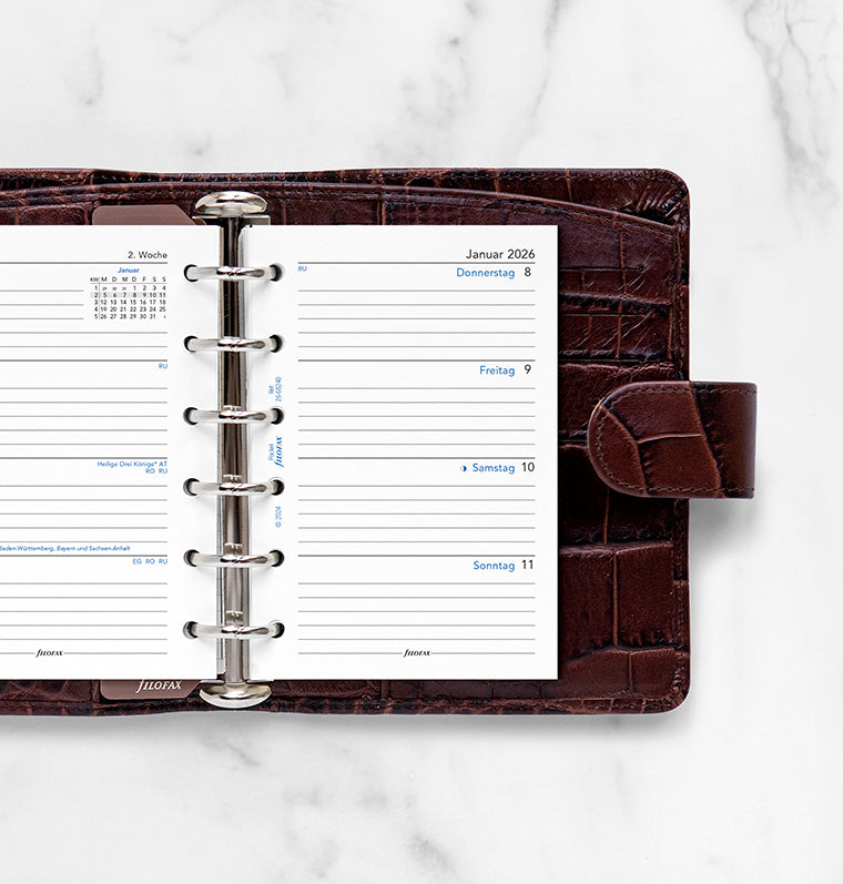 Filofax 1 Woche / 2 Seiten deutsch Pocket 2026 26-68240