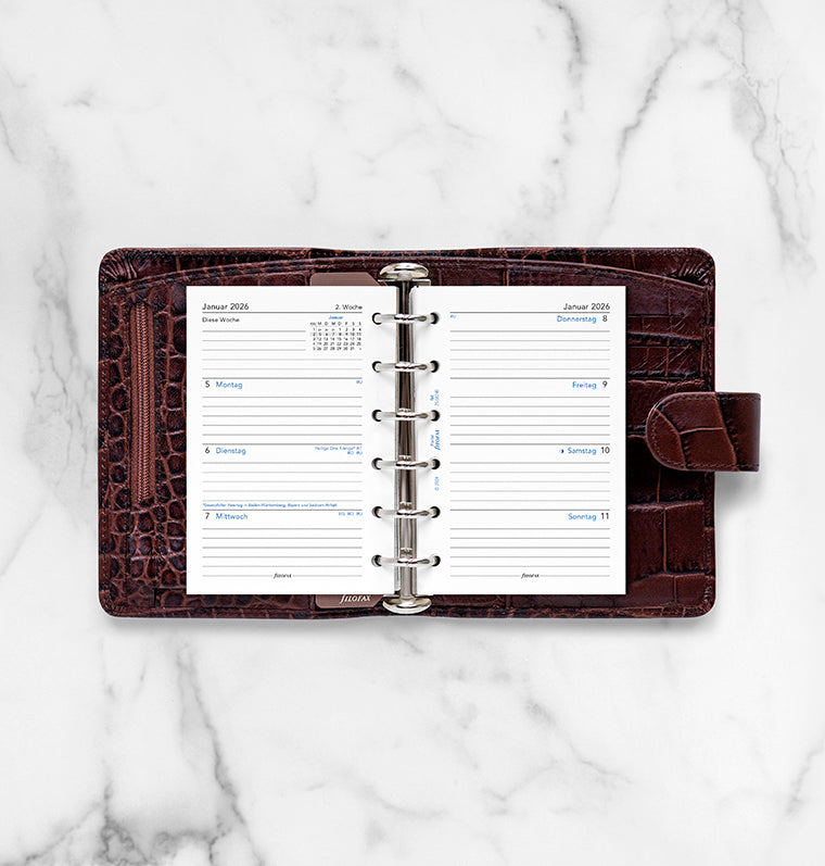 Filofax 1 Woche / 2 Seiten deutsch Pocket 2026 26-68240