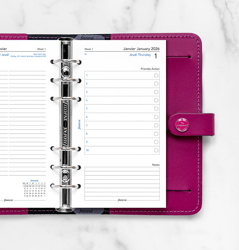 1 Tag / 2 Seiten französisch/englisch Personal 2026 Filofax 26-68417_