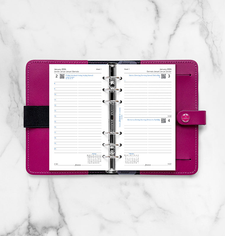 Filofax 1 Tag / 1 Seite multilingual Personal 2026 26-68442