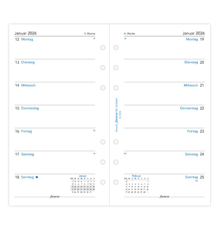 Filofax 1 Woche / 1 Seite deutsch Personal 2026 26-68444