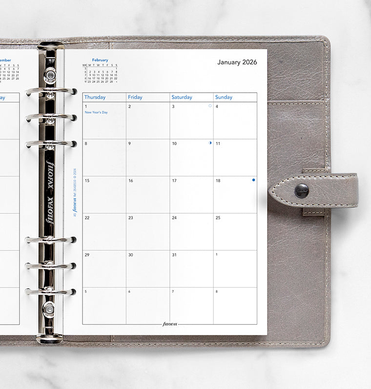 1 Monat / 2 Seiten englisch A5 2026 Filofax 26-68510