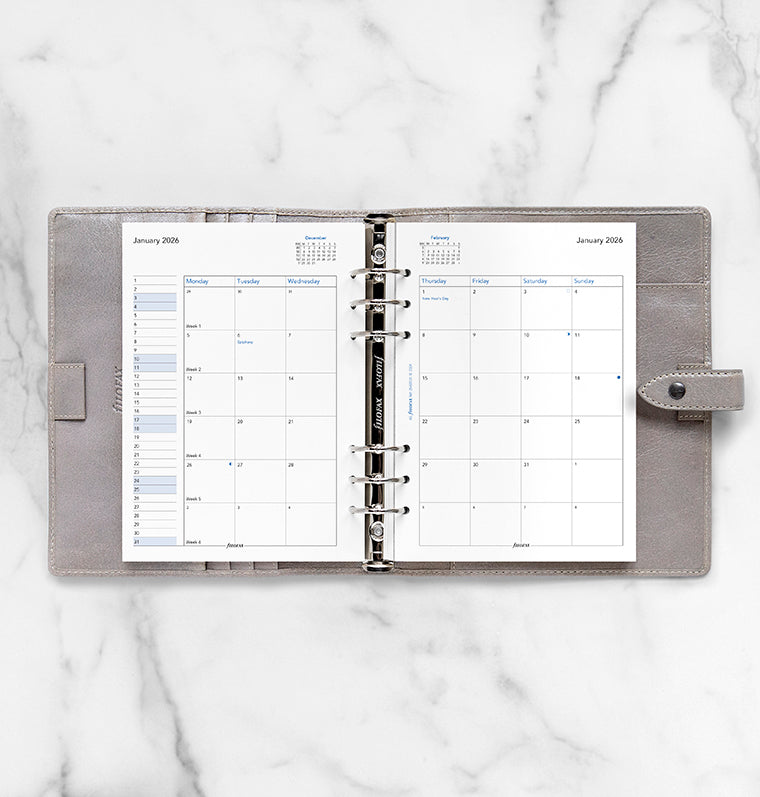1 Monat / 2 Seiten englisch A5 2026 Filofax 26-68510