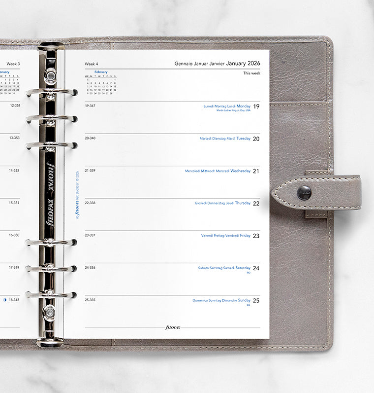 Filofax 1 Woche / 1 Seite multilingual A5 2026 26-68517