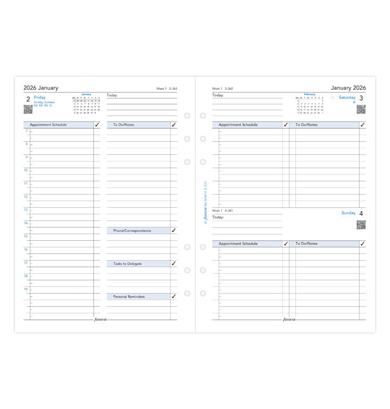 Filofax 1 Tag / 1 Seite englisch A5 2026 26-68519
