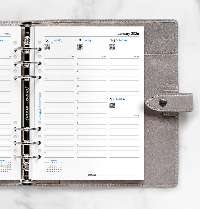 1 Woche / 2 Seiten englisch multifit-Lochung A5 2026 Filofax 26-68521M