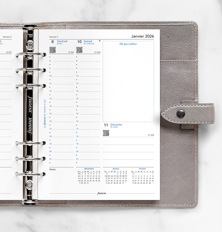 Recharge A5 Semaine sur deux pages Filofax 2026 - Français - 26-68528