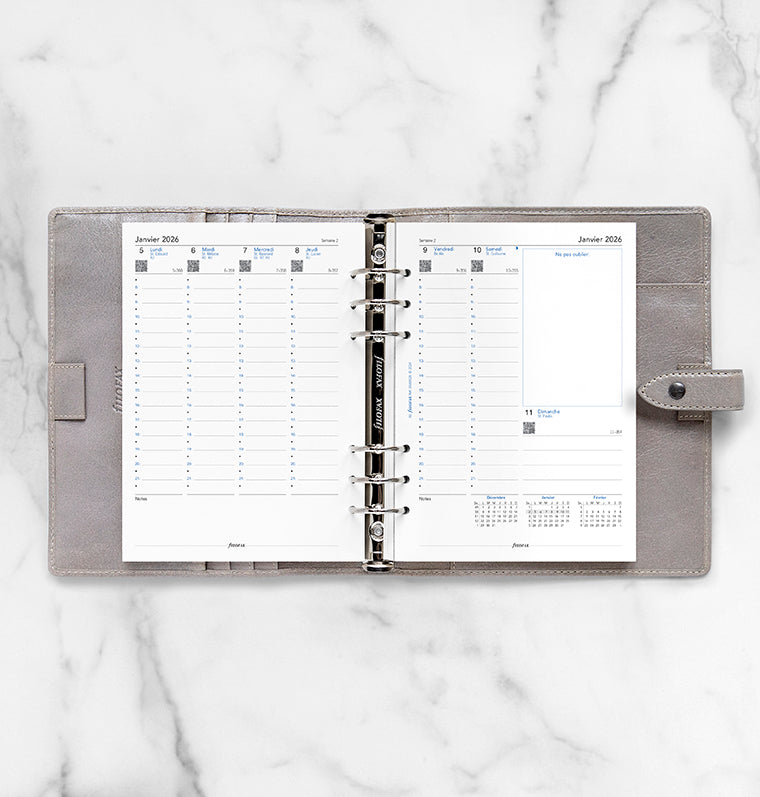 Recharge A5 Semaine sur deux pages Filofax 2026 - Français - 26-68528