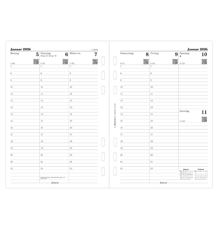 Filofax 1 Woche / 2 Seiten deutsch A5 2026 26-68540