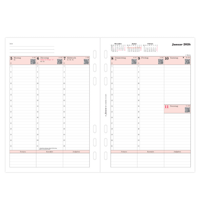 Filofax 1 Woche / 2 Seiten deutsch A5 2026 26-68553