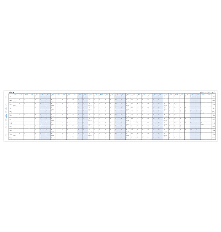 Filofax Horizontal Year Planner - Pocket 2027 English 27-68201