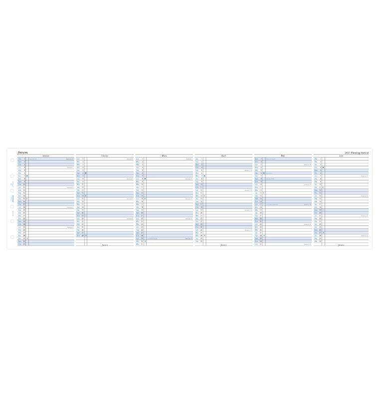 Planning Annuel Vertical Filofax 2027 27-68233