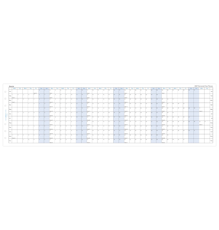 Horizontal Year Planner - Personal 2027 English, 27-68401
