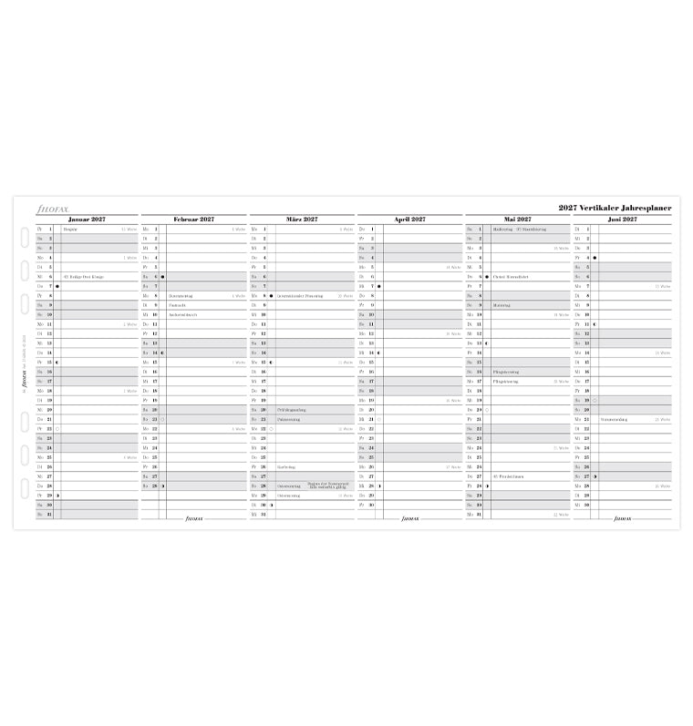 Filofax Jahresplaner deutsch A5 2027 27-68549