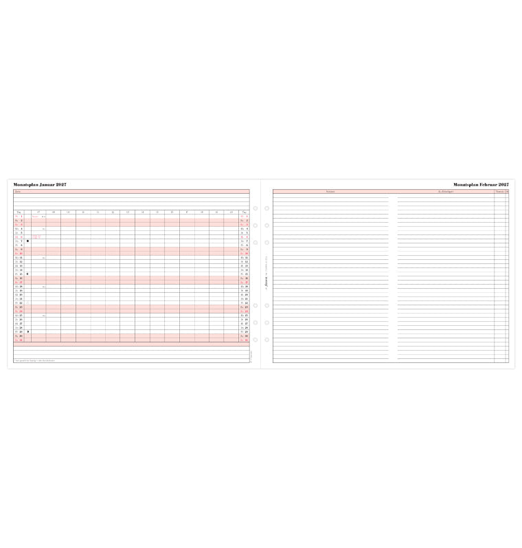 Filofax Monatsplaner deutsch A5 2027 27-68555
