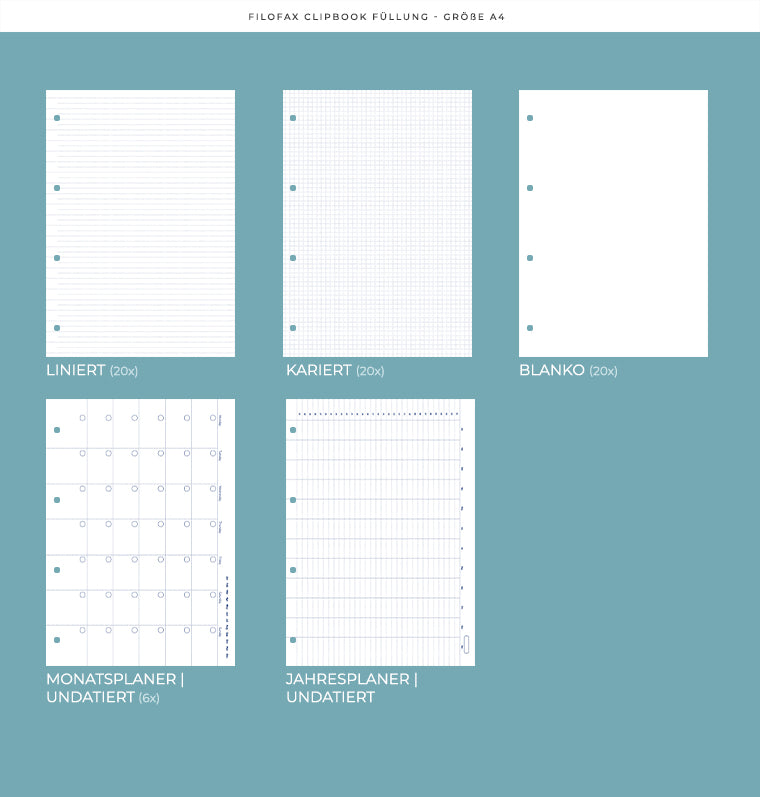 Clipbook Classic Monochrome A4 Zip Organiser 
