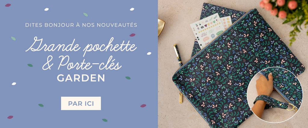 Nouveautés - porte-clés et grande pochette Garden !