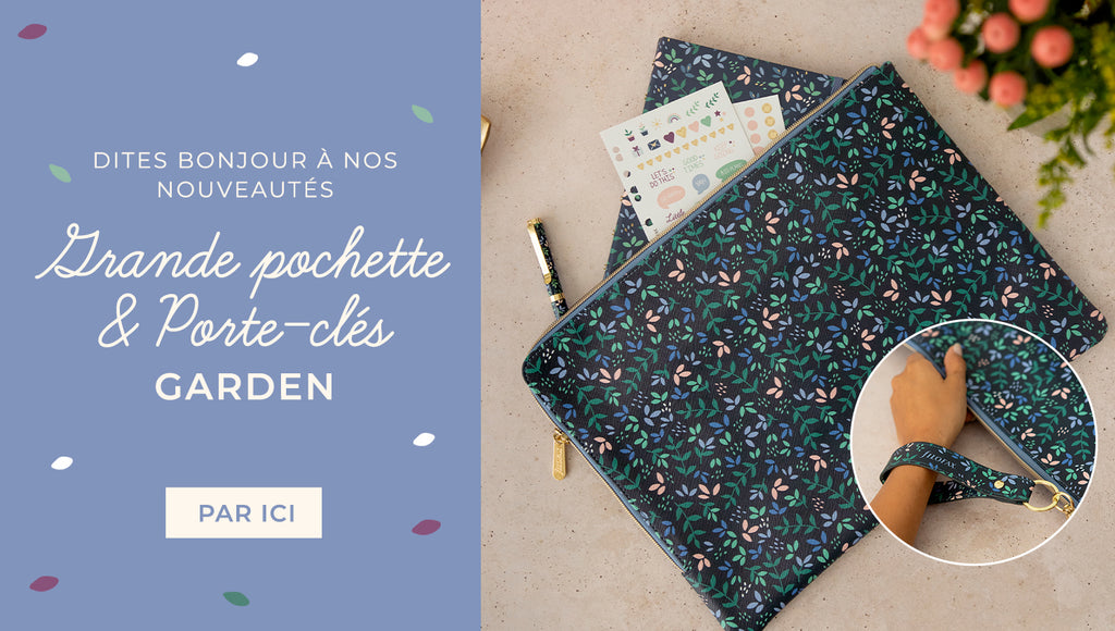 Nouveautés - porte-clés et grande pochette Garden !