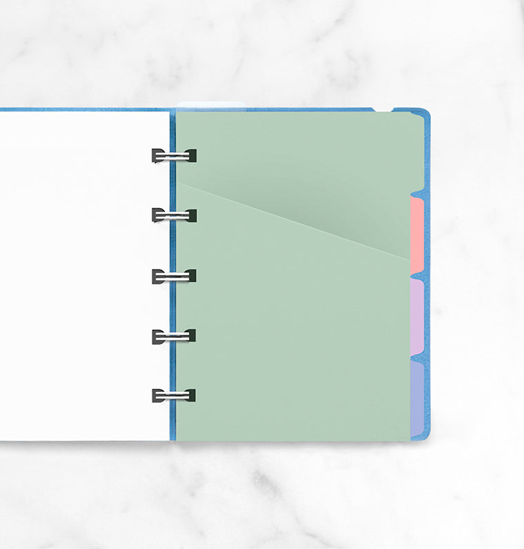 Filofax Notebook Pocket pastellfarbenes Register