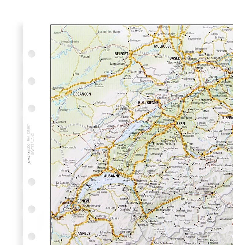 Schweiz, Landkarte bestehend aus 4 Karten