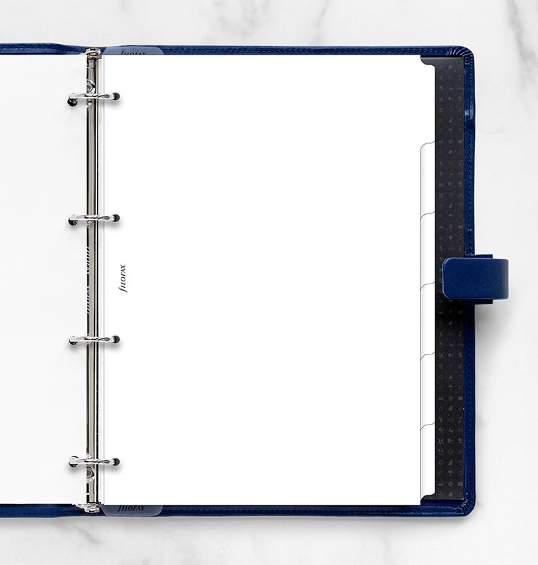 White A4 Dividers for Filofax Organisers and Clipbook