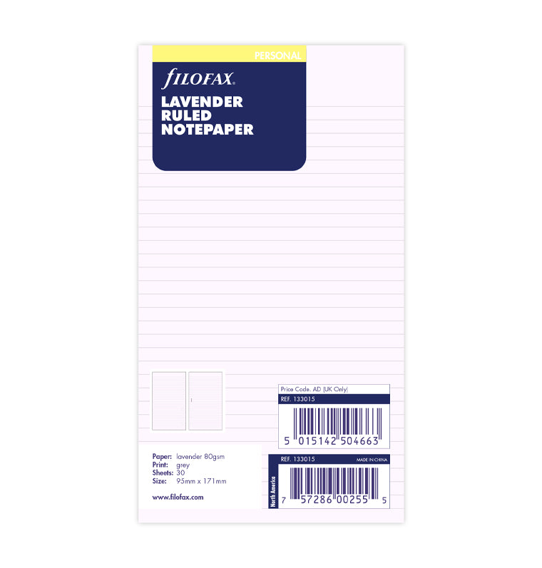 Notizpapier lavendel liniert - Personal