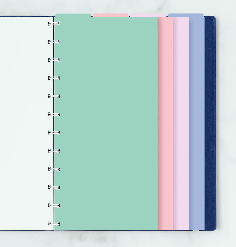 Filofax Notebook pastellfarbenes Register - A4