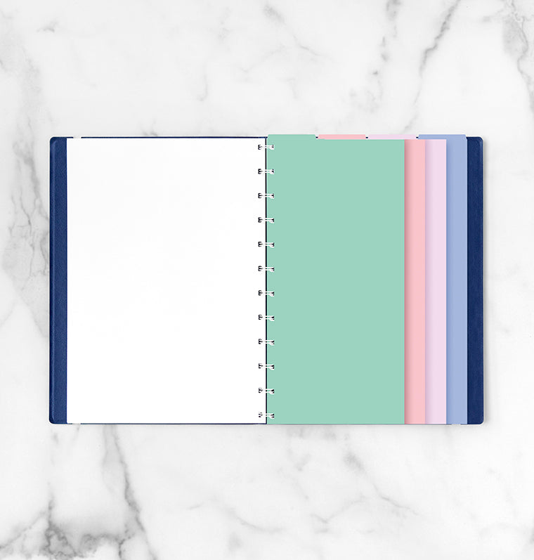 Filofax Notebook pastellfarbenes Register - A4