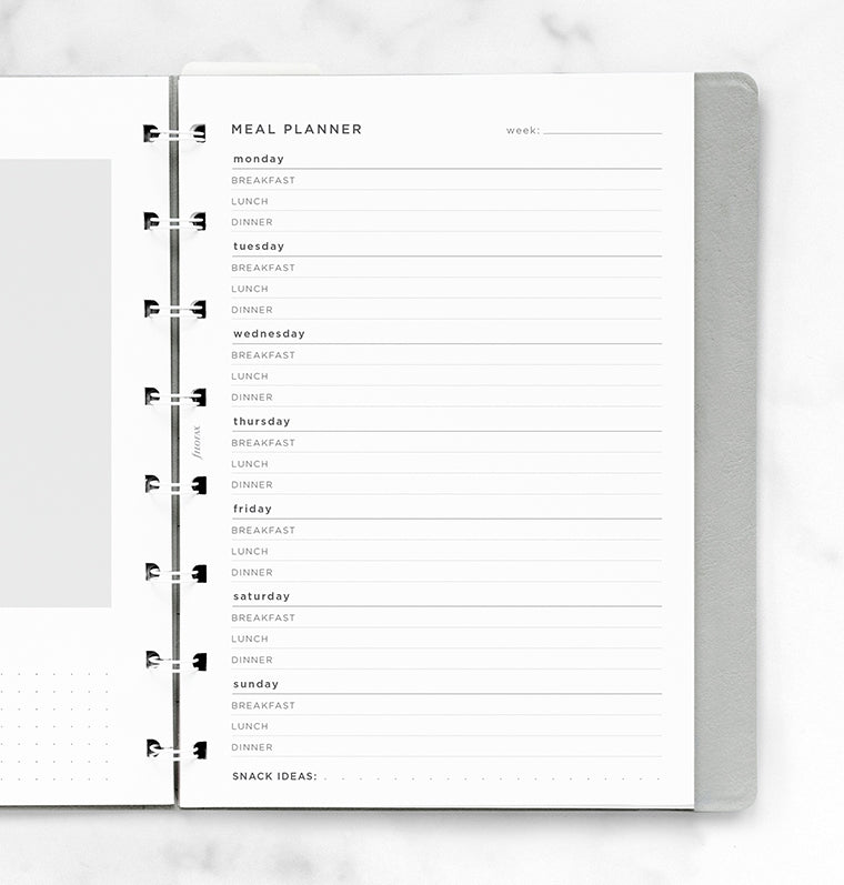 Filofax Notebook A5 Meal Planner