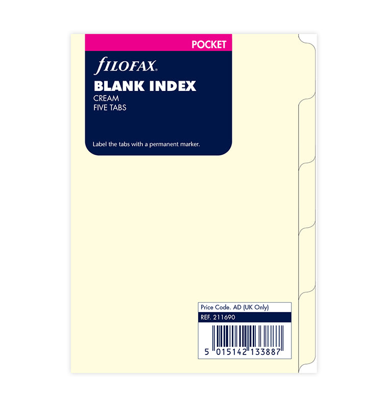 5er Blanko Register Cream - Pocket