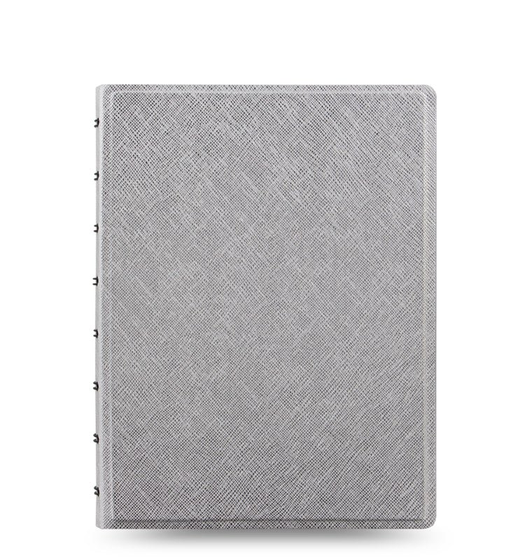 Filofax nachfüllbares Notizbuch Saffiano Metallic A5 Silver